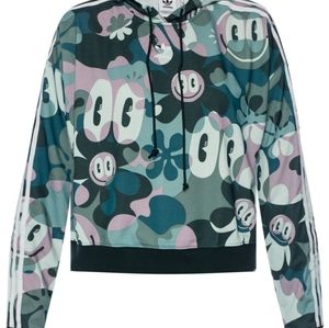 Adidas Woman Originals Contemp Cropped Hoodie.